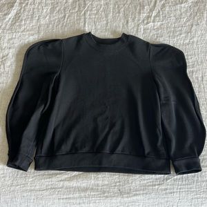 Tibi black scallop sleeve sweatshirt